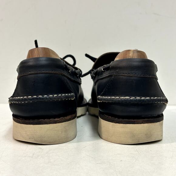 VERY GOOD Rancourt & Co. x Eastland Navy Blue Camp Moc Boat Shoe Maine USA 7.5